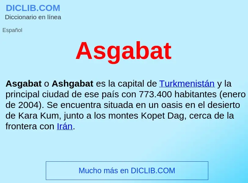 Что такое Asgabat  - определение