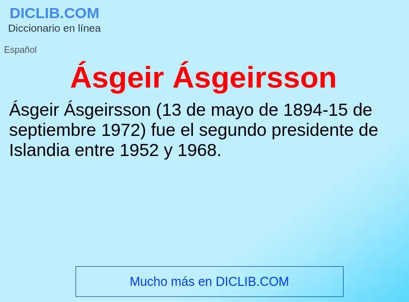 What is Ásgeir Ásgeirsson - meaning and definition