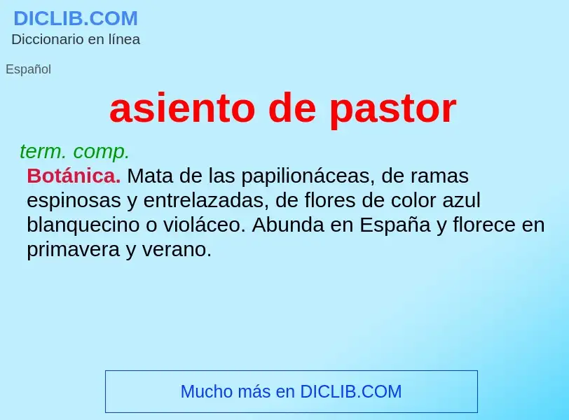 ¿Qué es asiento de pastor? - significado y definición