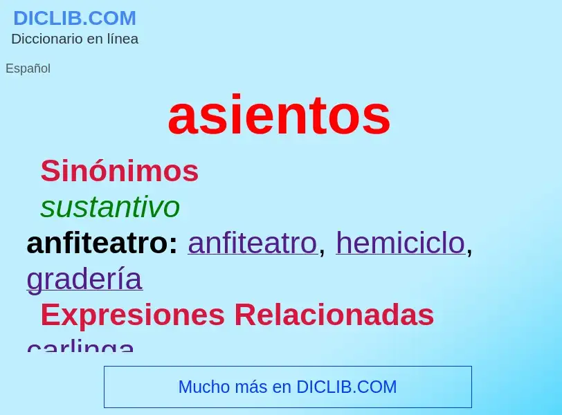 ¿Qué es asientos? - significado y definición