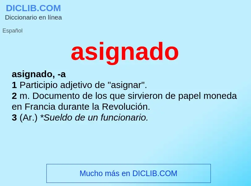 ¿Qué es asignado? - significado y definición