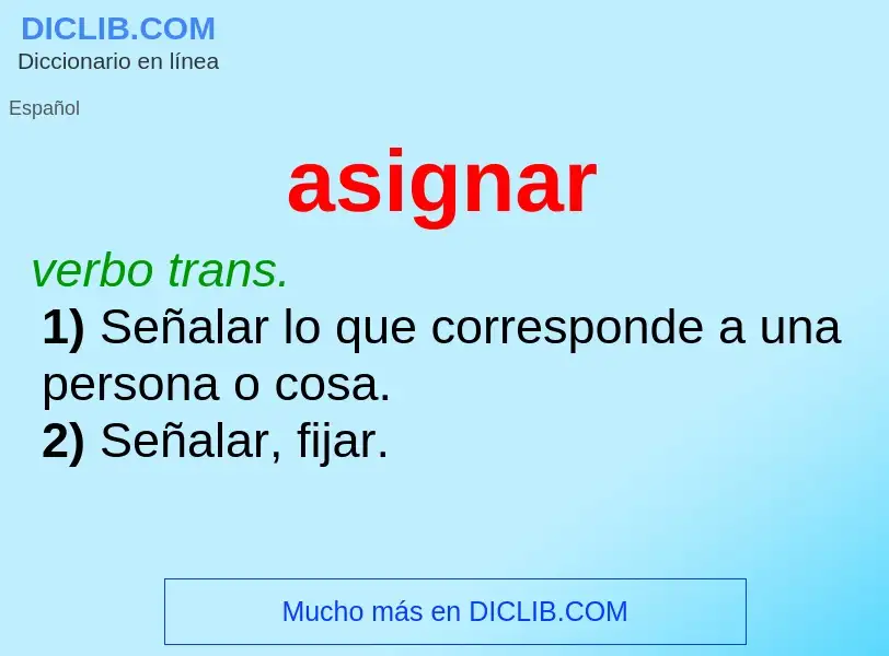 What is asignar - definition