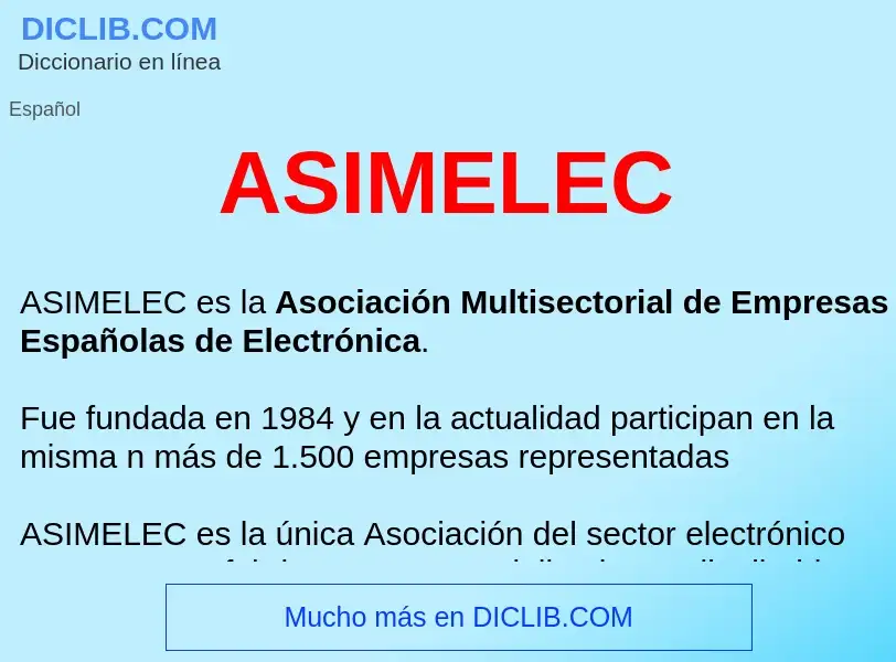 ¿Qué es ASIMELEC ? - significado y definición