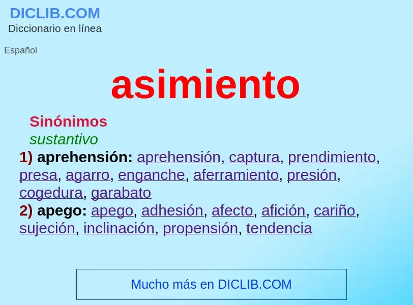 Was ist asimiento - Definition