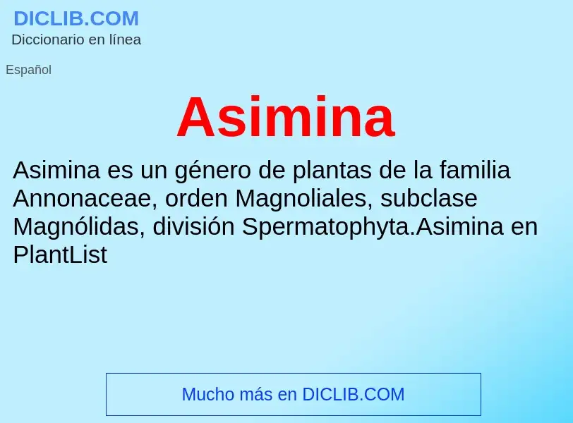 What is Asimina - definition