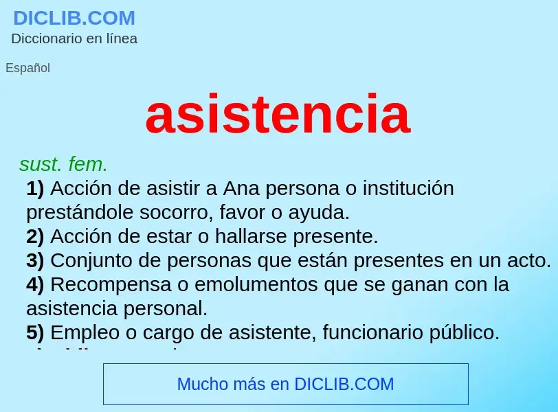 Was ist asistencia - Definition