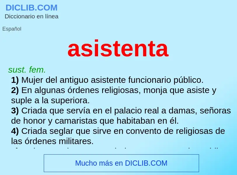 O que é asistenta - definição, significado, conceito