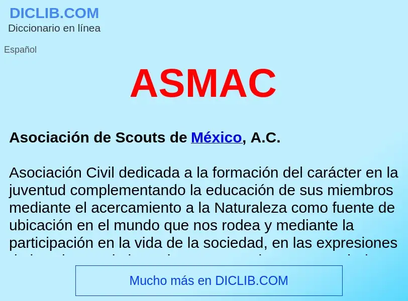 ¿Qué es ASMAC ? - significado y definición