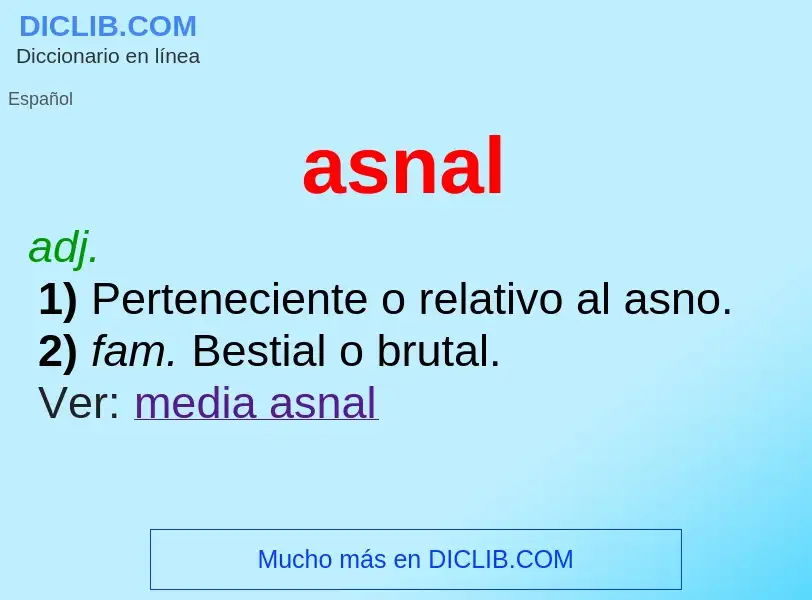 What is asnal - meaning and definition