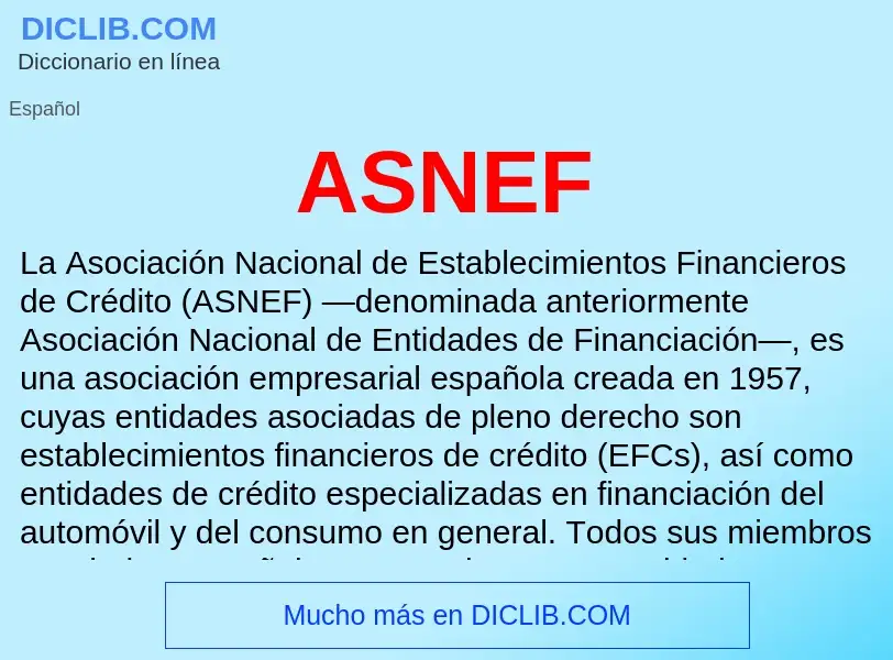 ¿Qué es ASNEF? - significado y definición