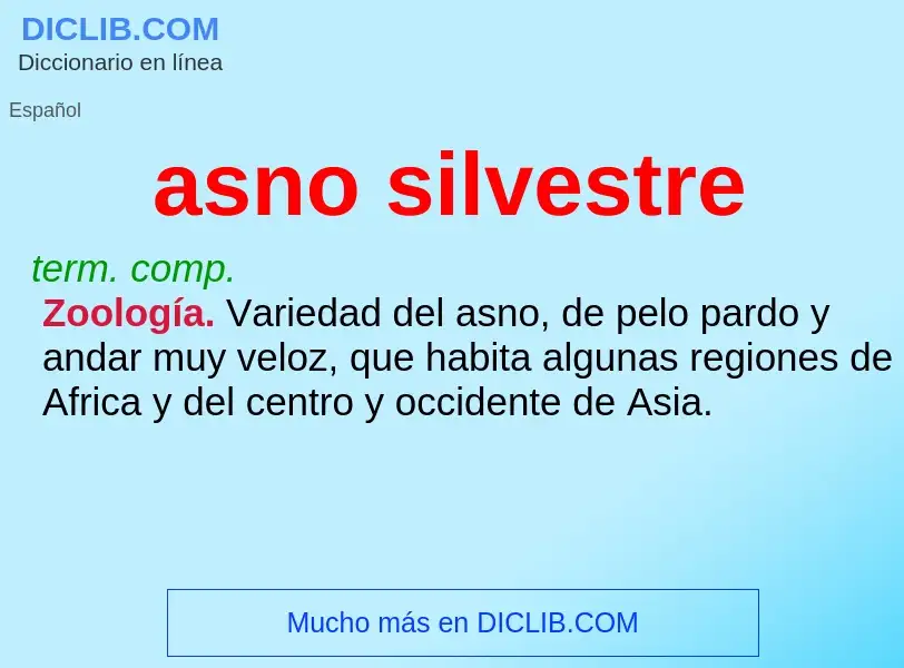 ¿Qué es asno silvestre? - significado y definición