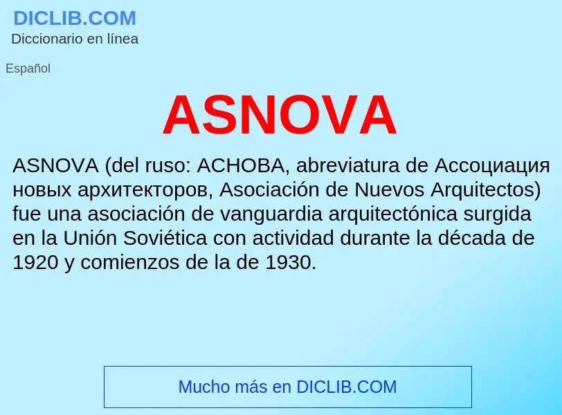 ¿Qué es ASNOVA? - significado y definición