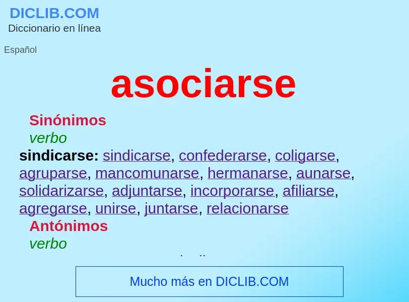 What is asociarse - definition