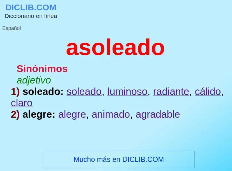 Wat is asoleado - definition