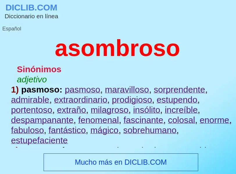 What is asombroso - definition