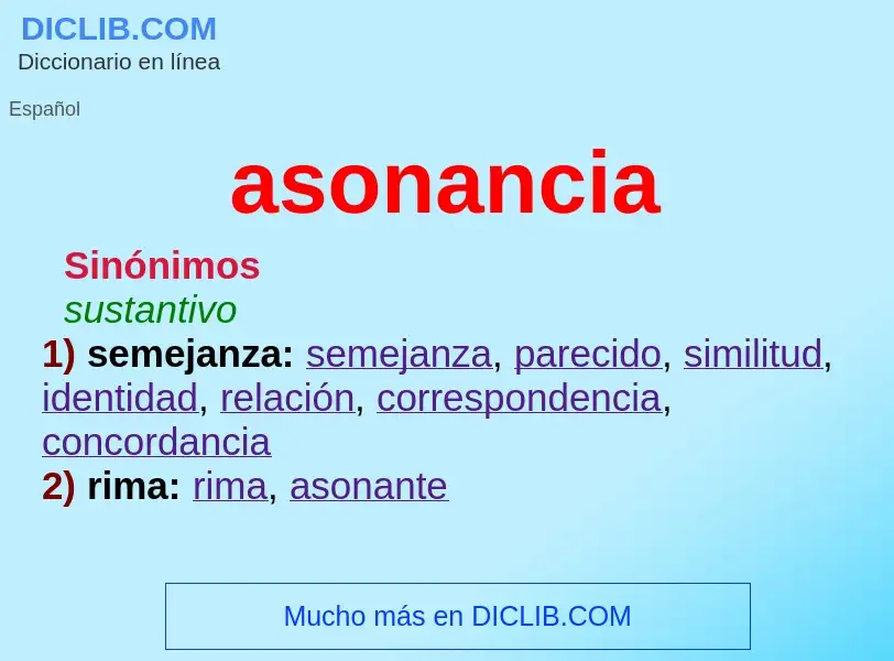 Was ist asonancia - Definition