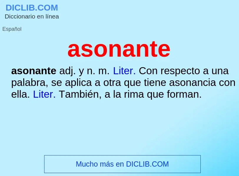 What is asonante - definition