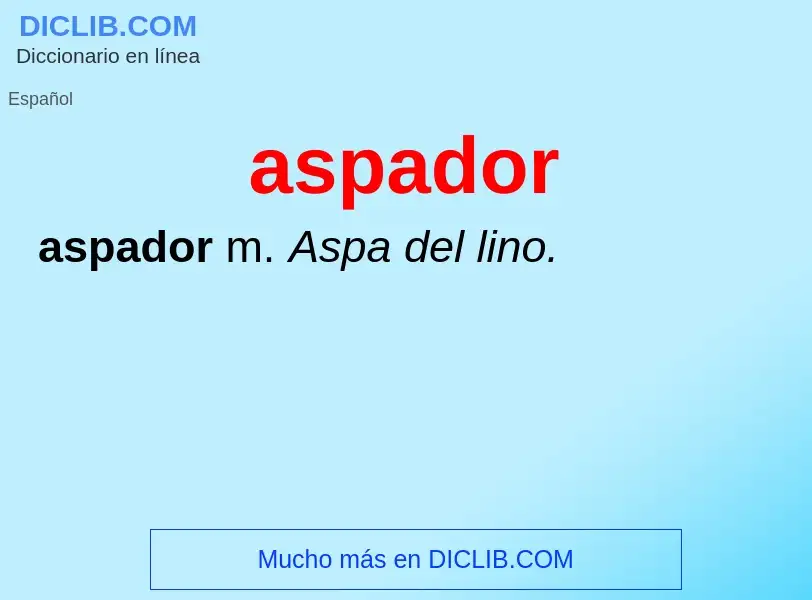 O que é aspador - definição, significado, conceito