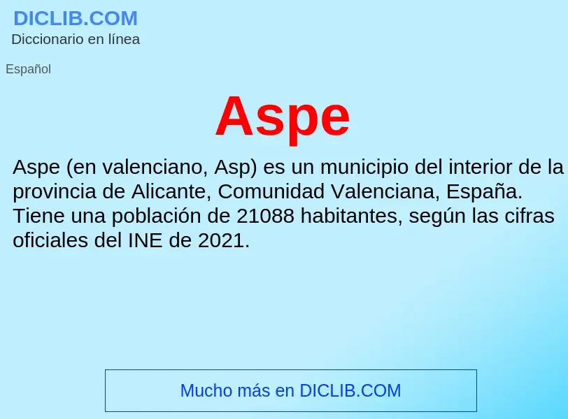 ¿Qué es Aspe? - significado y definición