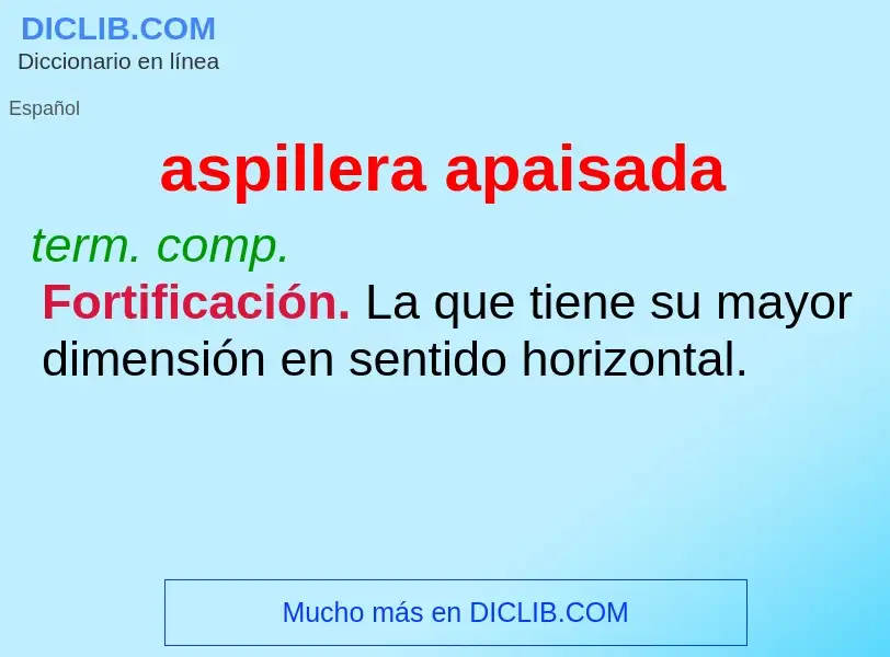 ¿Qué es aspillera apaisada? - significado y definición