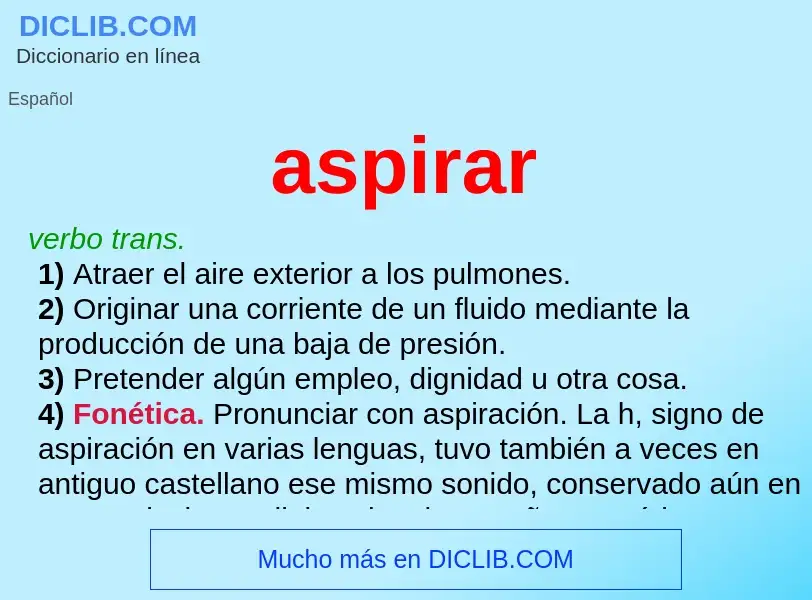 ¿Qué es aspirar? - significado y definición