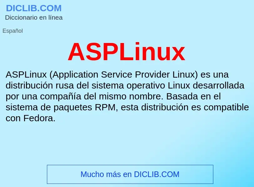 ¿Qué es ASPLinux? - significado y definición