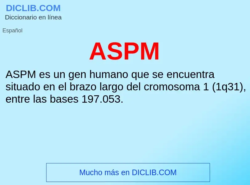 ¿Qué es ASPM? - significado y definición