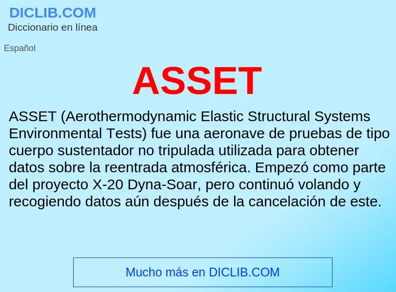 ¿Qué es ASSET? - significado y definición