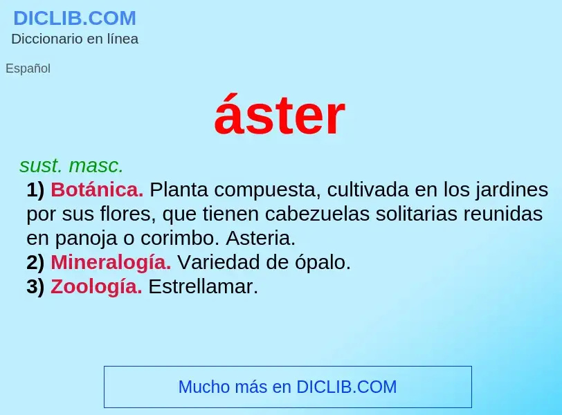 ¿Qué es áster? - significado y definición