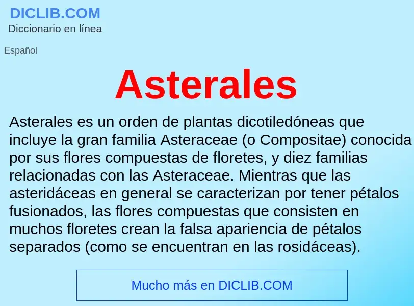 What is Asterales - meaning and definition