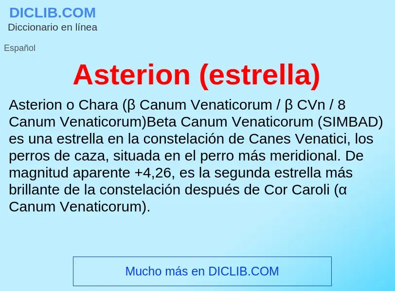 O que é Asterion (estrella) - definição, significado, conceito