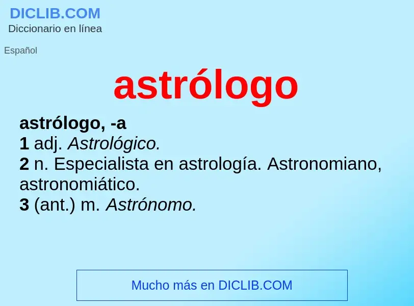 What is astrólogo - definition