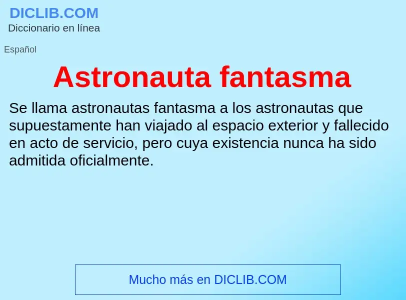 Что такое Astronauta fantasma - определение