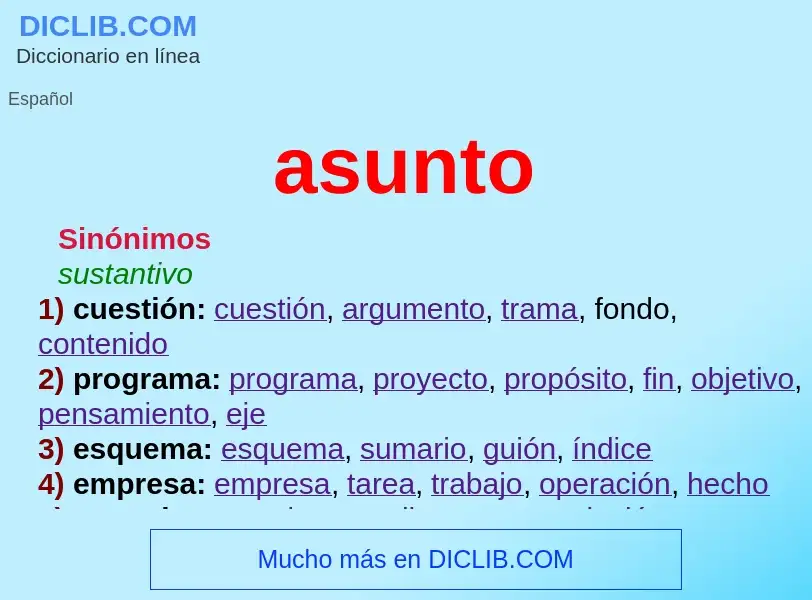 What is asunto - definition