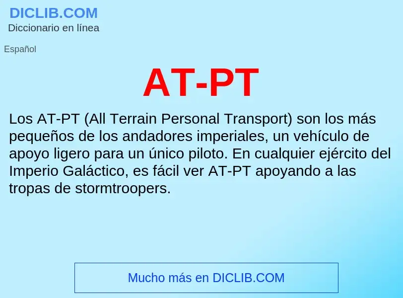 ¿Qué es AT-PT? - significado y definición