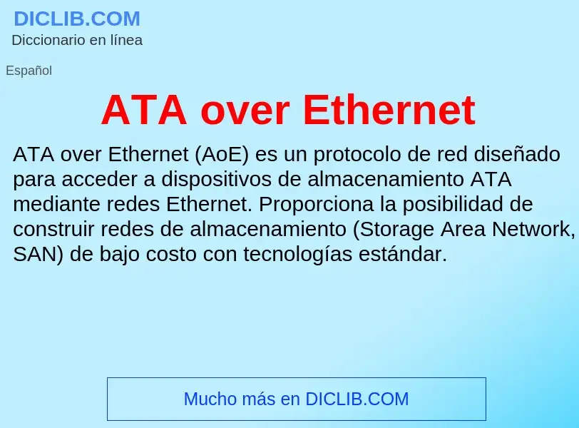 ¿Qué es ATA over Ethernet? - significado y definición