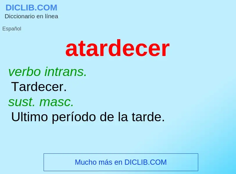 What is atardecer - definition