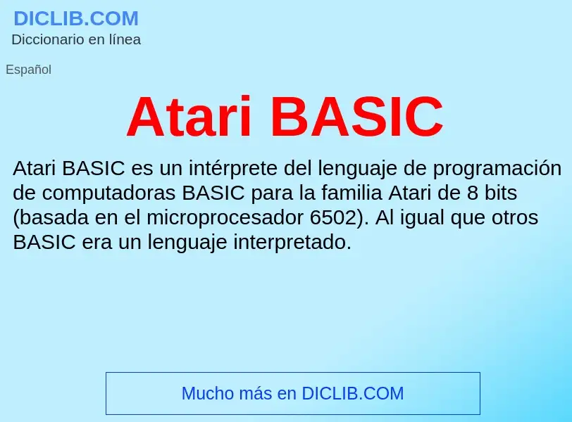 Wat is Atari BASIC - definition