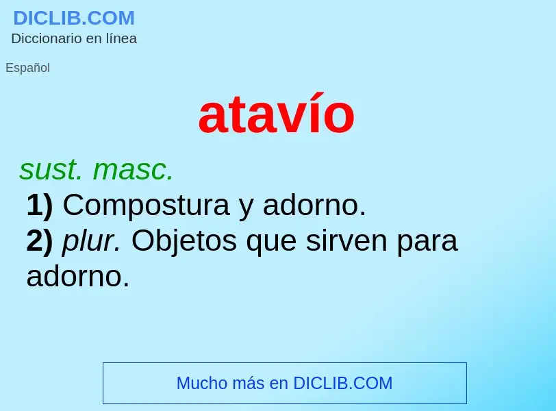 Was ist atavío - Definition