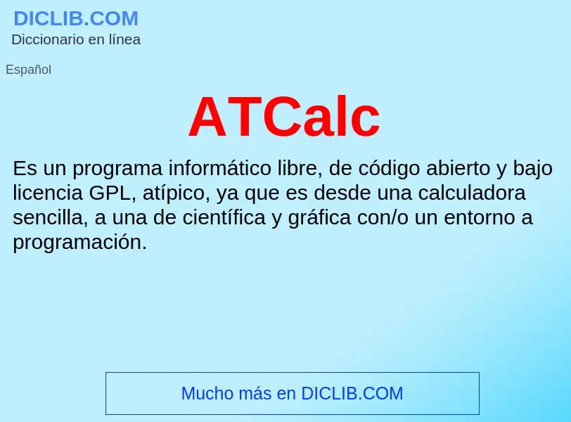 ¿Qué es ATCalc? - significado y definición