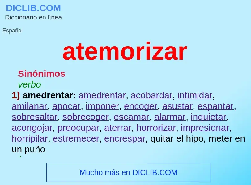 Was ist atemorizar - Definition