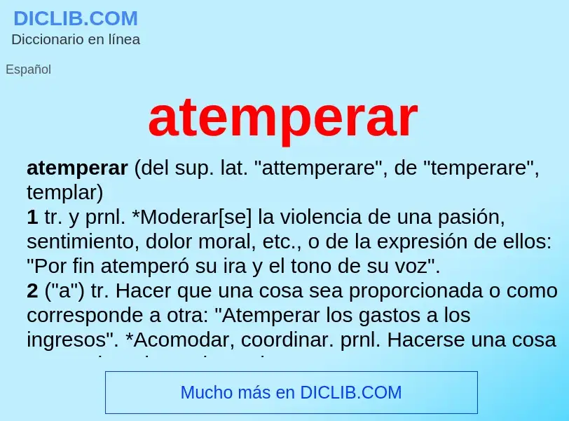 What is atemperar - definition