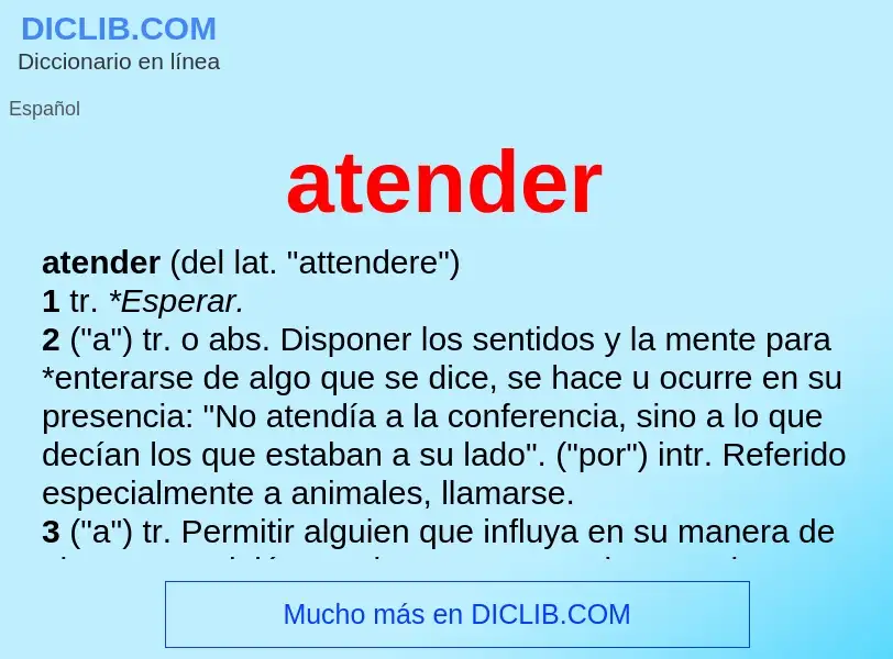 What is atender - definition