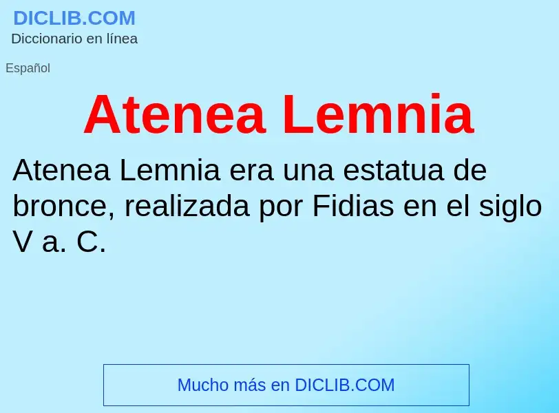 Wat is Atenea Lemnia - definition