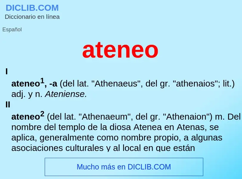 What is ateneo - meaning and definition