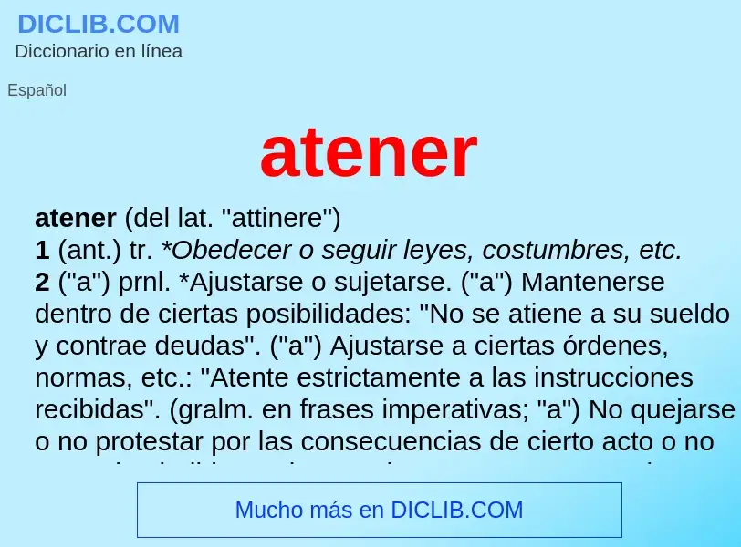 ¿Qué es atener? - significado y definición