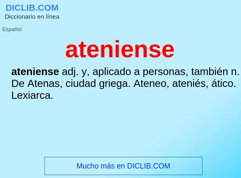 ¿Qué es ateniense? - significado y definición