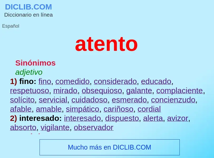 ¿Qué es atento? - significado y definición