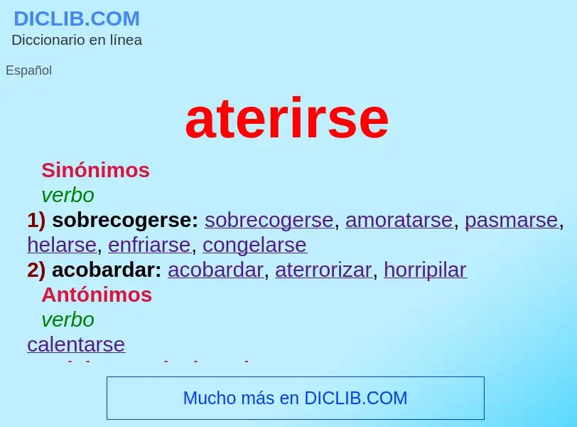 O que é aterirse - definição, significado, conceito