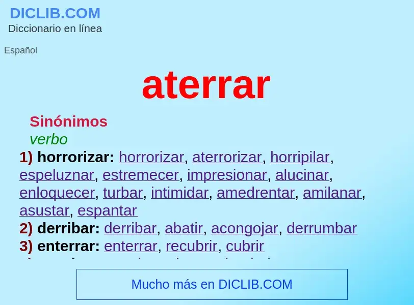 What is aterrar - definition